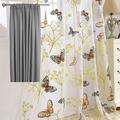 Peony Printed Sheer Window Curtain For Balcony Floral Tulle Voile Door Casement Curtain Drape Panel Sheer Scarf Valances