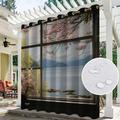 Waterproof Outdoor Curtain Privacy, Outdoor Shades, Sliding Patio Curtain Drapes, Pergola Curtains Grommet Window Mountain For Gazebo, Balcony, Porch, Party