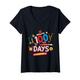 Damen 100 Days Of School For 100th Day Of School Kids Girls Boys T-Shirt mit V-Ausschnitt