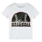 Baby Tshirts Boys Girls Tops Short Sleeved T Shirts Baseball Cartoon Print Boys Girls Summer Solid Color School Weekend Casual Clothes For Child