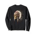 Indianer Power Skull Kopfschmuck Sweatshirt