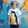 Boys 3D Penguin Tee Skirt Short Sleeve 3D Print Fall Active Sports Fashion Polyester Kids 3-12 Years Outdoor Casual Daily Regular Fit