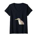 Damen least bittern aquarell vogelporträt T-Shirt mit V-Ausschnitt
