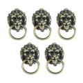 5 Pcs Vintage Dresser Knob Lion Head Decorative Door Rings Pull Handles Knocker