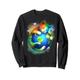 Earth Day Kids Cute Cat Planet für Damen, Jungen, Herren Sweatshirt