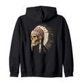 Indianer Power Skull Kopfschmuck Kapuzenjacke