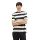 Tom Tailor Denim Herren Basic T-Shirt mit Streifen, 34973 - Grey Beige Blue Big Stripe, L