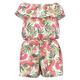 NAME IT Mädchen NKFVINAYA SS Playsuit FFFFF NOOS Jumpsuit, Bright White/Print:Tropical, 164 cm