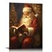 Nawypu Vintage Christmas Canvas Wall Art Santa Claus Reading Booking Pictures for Wall Decor Merry Christmas Poster Hobby Lobby Santa Picture Xmas Wall Decorations Gifts