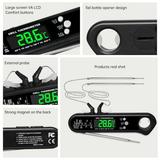 Andoer Barbecue thermometer Oven Bbq Display Thermometer Meat Thermometer Alarm Bottle Instant Meat Barbecue Thermometer Bottle Opener Dual Probes Battery Powered Dual Opener Lcd Dual Or Barbecue