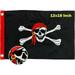 TOPFLAGS Pirate Flag Jolly Roger Red Scarf Flags 3x5 Feet Made in USA Embroidered Nylon with 2 Brass Grommets 4 Stitching Rows Heavy Duty Nylon for Outdoor Halloween Decorations
