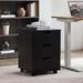 SPBOOMlife Mobile File Cabinet for Home Office 3 Drawer Chest Wood Drawers Unit for Under Desk Drawers Cabinet Black