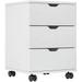 SPBOOMlife Mobile File Cabinet for Home Office 3 Drawer Chest Wood Drawers Unit for Under Desk Drawers Cabinet White