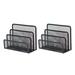 Zmeidao 2pcs Desk Organizer Metal Mesh Organizer Metal File Organizer Table Organizer Bookshelf Storage Box Folder Rack Black Pen Holder Organizer Drawer For Desk