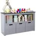 SPBOOMlife Toy Organizer with Bins Toy Cabinet with Bookshelf and Movable Drawers Wooden Toy Box for Boys and Girls Nursery Playroom Room White