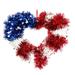 Hilingoto Pendant Hangs Clearance Patriotic Party Heart Shaped Decoration Independence Day Red White and Blue Shiny Wreath Home Decoration