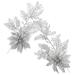 6pcs Artificial Christmas Pine Branches Flower Christmas Floral Picks Decor for Christmas Tree Flower Wreath Pendant Decor Silver