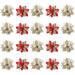 Artificial Christmas Flower Xmas Decorative Flowers Small Poinsettia Gold Powder Cloth Plastic 20 Pcs