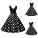 knqrhpse Sundresses for Women For Women Casual Dress Women Vintage Summer Dot Print Sleeveless Casual Evening Party Prom Dress Womens Dresses Black Dress L