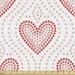 Pearls Fabric by the Yard Dotted Heart Pattern Love Themed Illustration Valentines Day Adornment Upholstery Fabric for Dining Chairs Home Decor Accents 2 Yards Blush Cream Red by Ambesonne