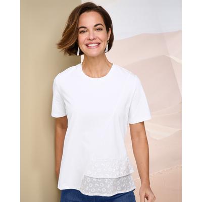 Draper's & Damon's Women's Eyelet Tiered Tee - White - M - Misses