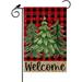 Welcome Christmas Red Tree Xmas Garden Flag Winter 18 x 12 Double Sided Seasonal Flower Yard Outdoor Flag
