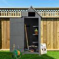 Kadyn Outdoor Tool Storage Cabinet Wooden Fir Garden Shed with Single Storage Door Tool Storage Shed Gray