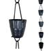 Rain Chains by JASINC 8.5 ft Ruffle Rain Chain Hammered Black to Replace Gutter Downspout Water Diverter JAS3003BLK