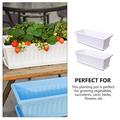 DOITOOL Strawberry Planter Pot 2pcs Rectangular Flower Pot Plant Pot Plastic White Succulent Planter