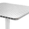 Andoer parcel Silver 23.6 x23.6 x27.6 Aluminum Resistant Steel Patio Table Weather Resistant Table Patio Balcony Bedside Silver Table Metal Side Patio Balcony Bedside TableTable Patio Table