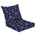 Outdoor Deep Seat Cushion Set 24 x 24 Seamless pattern Paw Print Star for American Independence Day 4th July Deep Seat Back Cushion Fade Resistant Lounge Chair Sofa Cushion Patio Furniture Cushion