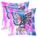 YST Paris Eiffel Tower Throw Pillow Covers Set of 2 for Couples Butterfly and Leopard Pillow Covers for Valentine s Day Boho Lovers Cushion Covers Tie Dye Decorative Pillow Covers 24x24 Inch