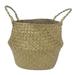 Hand Woven Seagrass Wicker Basket for Plants Belly Plant Baskets for Shelves Natural Sea Grass Storage Bin for Toys and Laundry Decorative Collapsible Indoor Planter