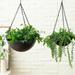 Flower Pots Indoor Hanging Flower Pots Outdoor Wrought Iron Hanging Basket Flower Pots Durable Wrought Iron Flower Pots Frosted