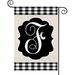 YCHII Monogram Garden Flag Initial Letter R Small Buffalo Plaid Yard Flag for Outdoor Outside Decor Burlap Garden Banner Double Sided