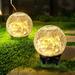 Hbaushun Garden Solar Lights 2 Pack Outdoor Waterproof 30 LED Cracked Glass Ball Globe Solar Power Ground Lights for Pathway Path Yard Patio Lawn Outdoor Christmas Decoration Landscape 4.7