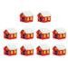 10 Pcs Christmas Mini Ornaments Micro House Landscaping Decor Home Accessories Decorations Resin Container Red Vacation