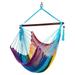 Caribbean Hammock Chair with Footrest - 40 inch - Soft-Spun Polyester - (Rainbow)