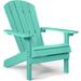 ZEKOO All Weather HIPS Outdoor Plastic Adirondack Chairs Set Of 2-Apple Green