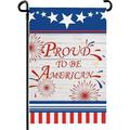 YCHII Patriotic Gnome Garden Flag for Labor Day Double Sided Welcome Burlap Yard Flags Celebrate Labor Day Firework Garden Flags Holiday Yard Outside Outdoor Decoration