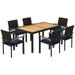 Outsunny 7 Pieces Patio Dining Set Outdoor with Space-Saving Design Black