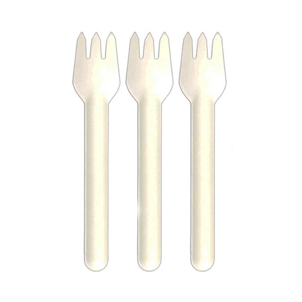 500x Gabeln aus Bagasse, naturweiß, 15.5cm, 100Stk. Image