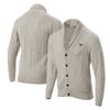 Men's Heather Gray Texas Longhorns Forty Acres Cable Alpaca Full-Button Cardigan