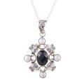 Alluring Style,'Black Onyx and Cultured Pearl Pendant Necklace from India'