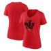 Women's Fanatics Branded Red New Jersey Devils Native V-Neck T-Shirt