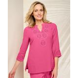 Blair Women's Easy Breezy Crochet Tunic - Pink - M - Misses