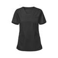 (Black, XL) Medical Nursing Women Shirt Scrub Top Nurse Clinic Uniform With Pockets