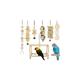 Yorgewd 7 Pack Bird Toys, Natural Wood Small Bird Cage Toys Small Parrot Swing Chewing Toys for Budgies, Small Parakeets, Conures, Love Birds, Co