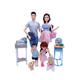 (BathRoom) Playset Family Happy Pregnant Mom Dad Baby Doll Stroller Bed Accessories Toy