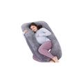 AS AWESLING Pregnancy Pillow, U Shaped Full Body Pillow, Nursing, Support and Maternity Pillow for Pregnant Women with Removable Velvet Cover (Gr